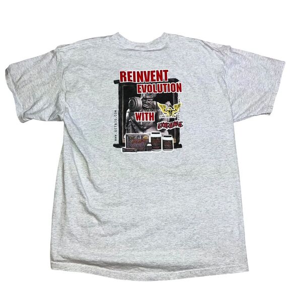 Vintage Get Big Extreme Body Graphic T-Shirt Size XXL Gray Short Sleeve Shirt - Picture 1 of 6